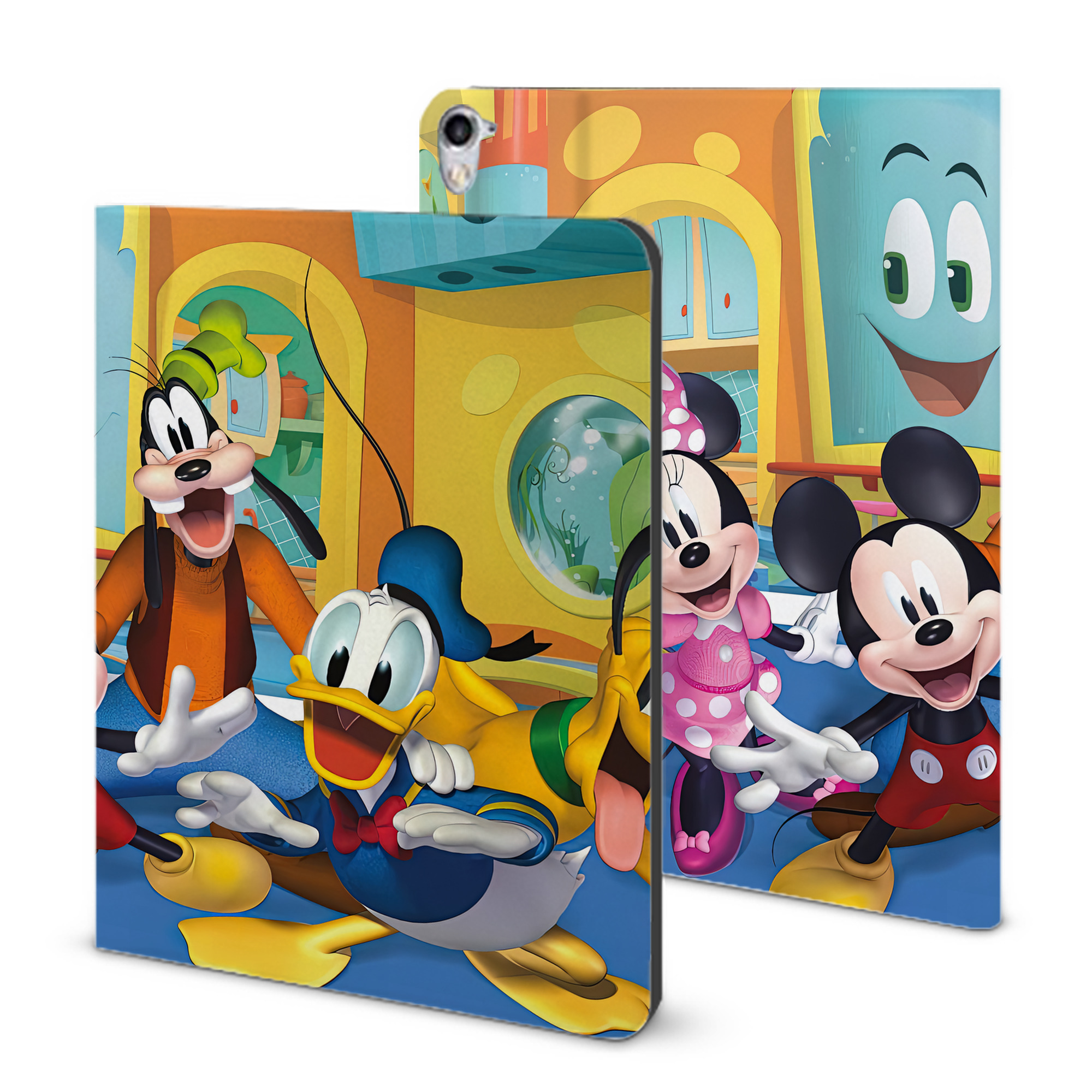 （画像用） ミッキーマウス Mickey Mouse IPad ケース ブック型 PUレザー TPU 耐衝撃 軽量 薄型 ペン収納なし 全面保護 IPad 各モデル対応